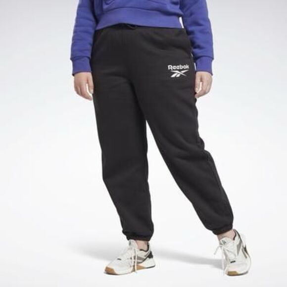 Reebok Plus Size Identity Logo Fleece Joggers - Black Size 2X - Picture 1 of 3